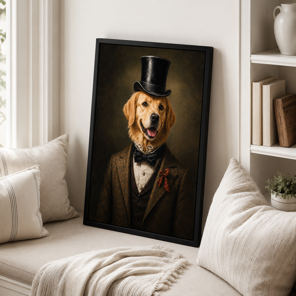 Custom Distinguished Pet Portrait Canvas Aura Canvas