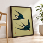 Japanese Swallow Birds Canvas Wall Art Aura Canvas