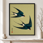 Japanese Swallow Birds Canvas Wall Art Aura Canvas