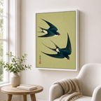 Japanese Swallow Birds Canvas Wall Art Aura Canvas