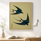 Japanese Swallow Birds Canvas Wall Art Aura Canvas