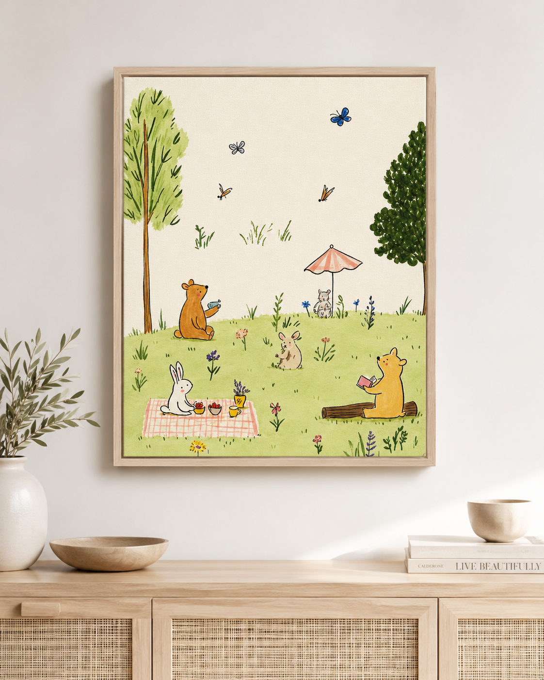 Woodland Picnic Canvas Wall Art Aura Canvas