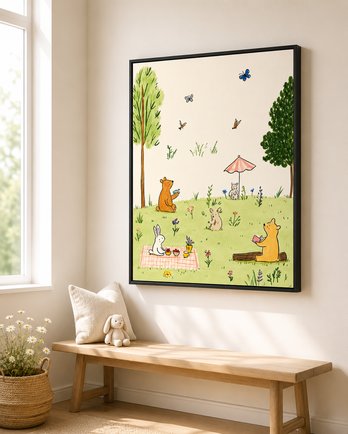 Woodland Picnic Canvas Wall Art Aura Canvas
