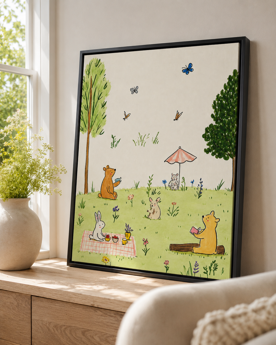 Woodland Picnic Canvas Wall Art Aura Canvas