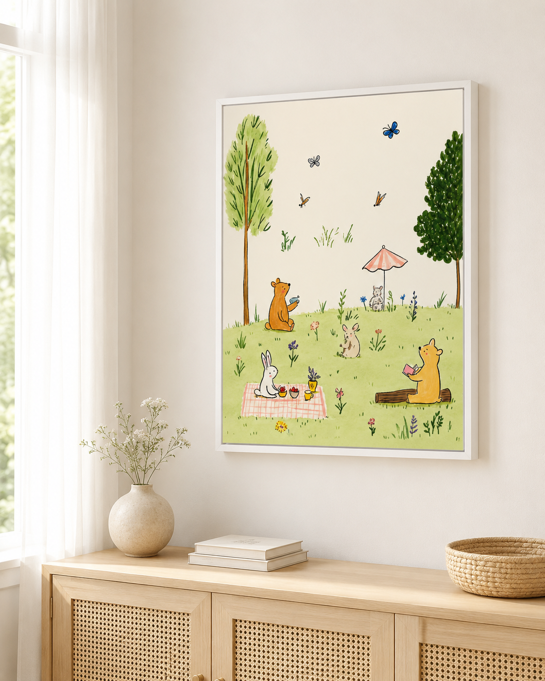 Woodland Picnic Canvas Wall Art Aura Canvas