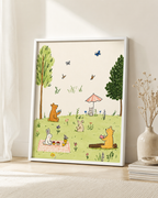 Woodland Picnic Canvas Wall Art Aura Canvas