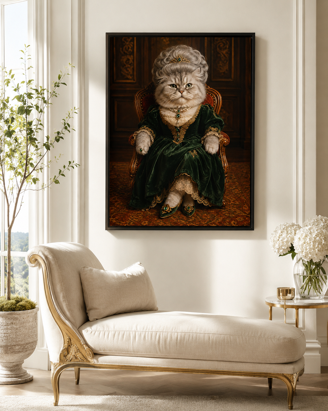 Custom Royal Queen Pet Portrait Canvas Aura Canvas