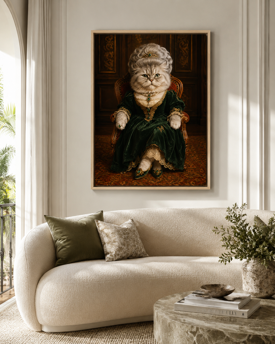 Custom Royal Queen Pet Portrait Canvas Aura Canvas