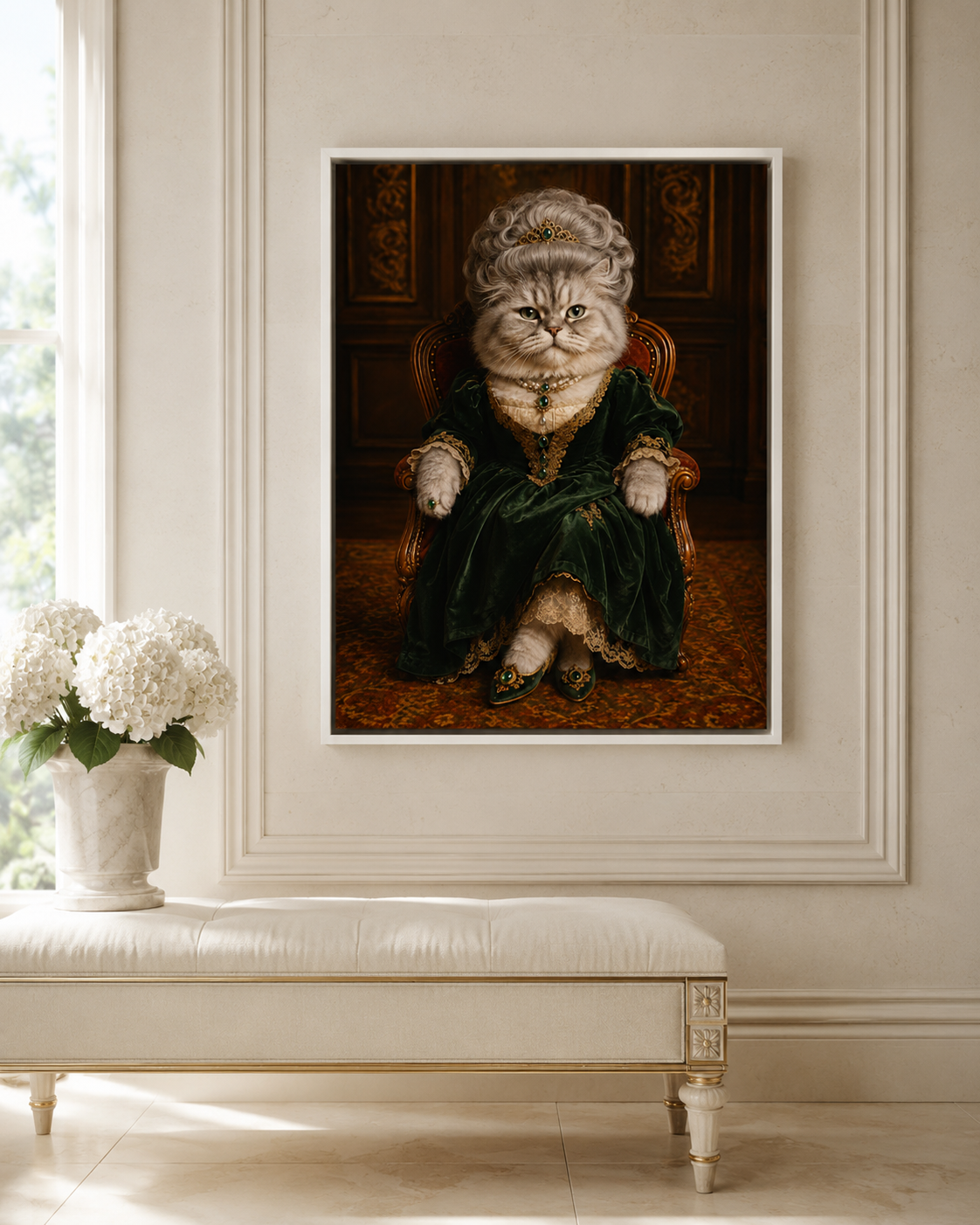 Custom Royal Queen Pet Portrait Canvas Aura Canvas
