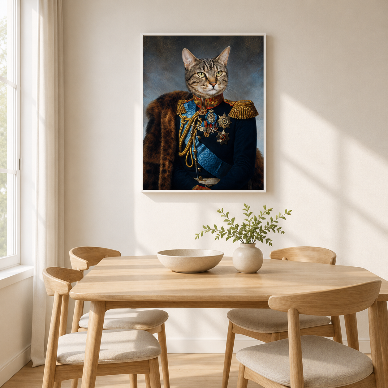 Custom Royal Commander Pet Portrait Canvas Aura Canvas