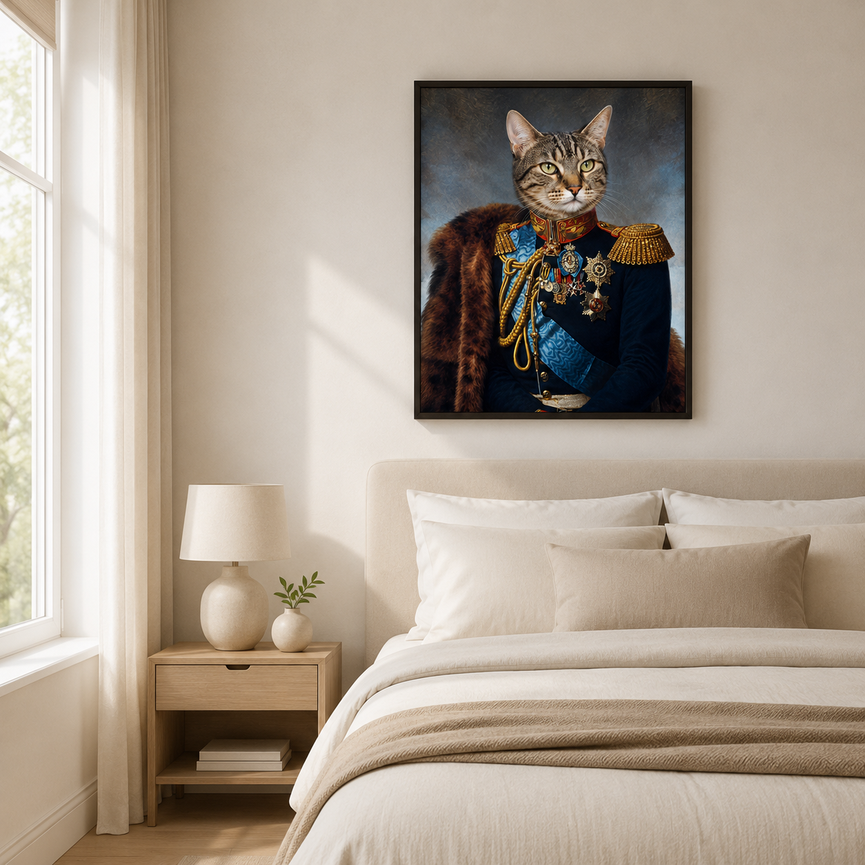 Custom Royal Commander Pet Portrait Canvas Aura Canvas
