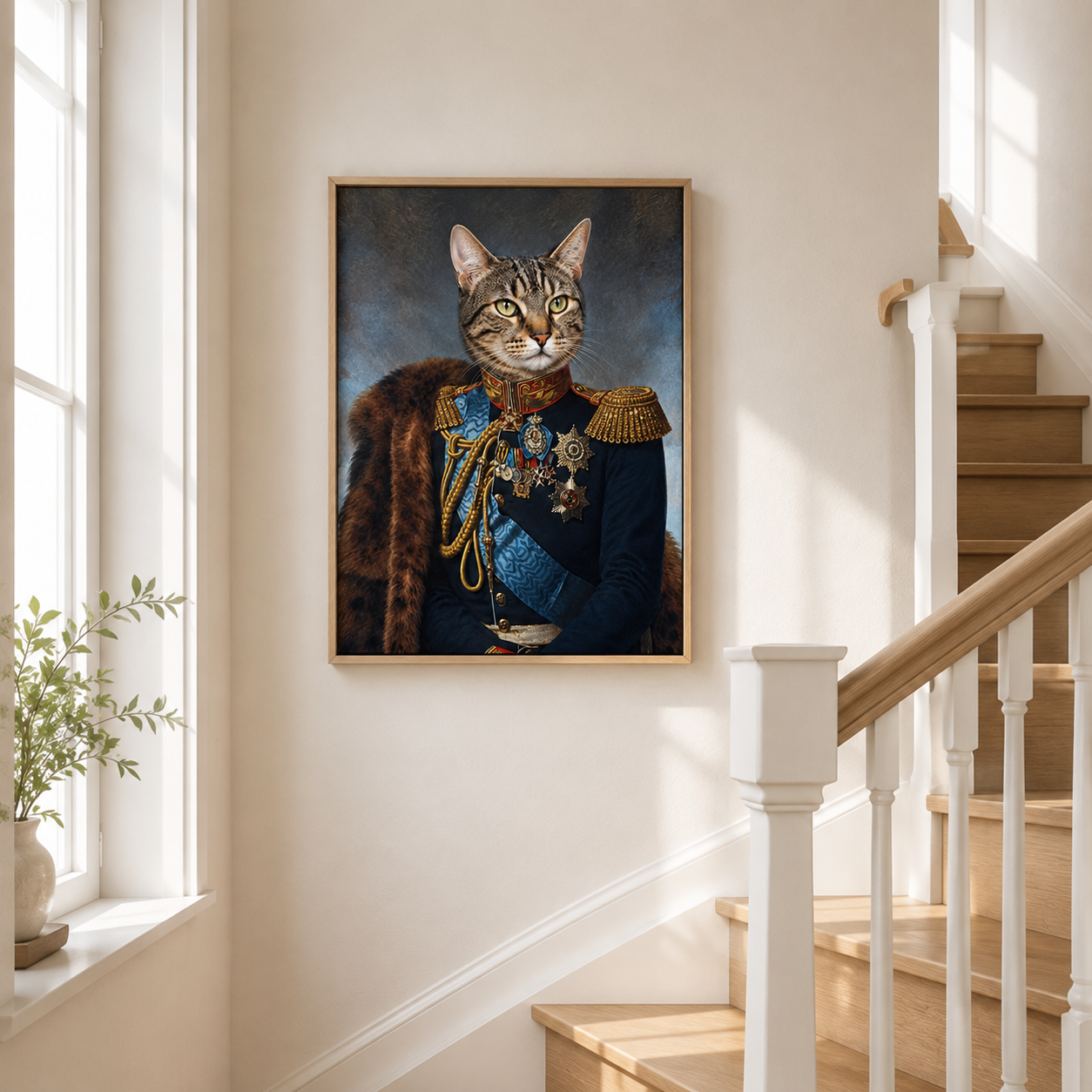 Custom Royal Commander Pet Portrait Canvas Aura Canvas