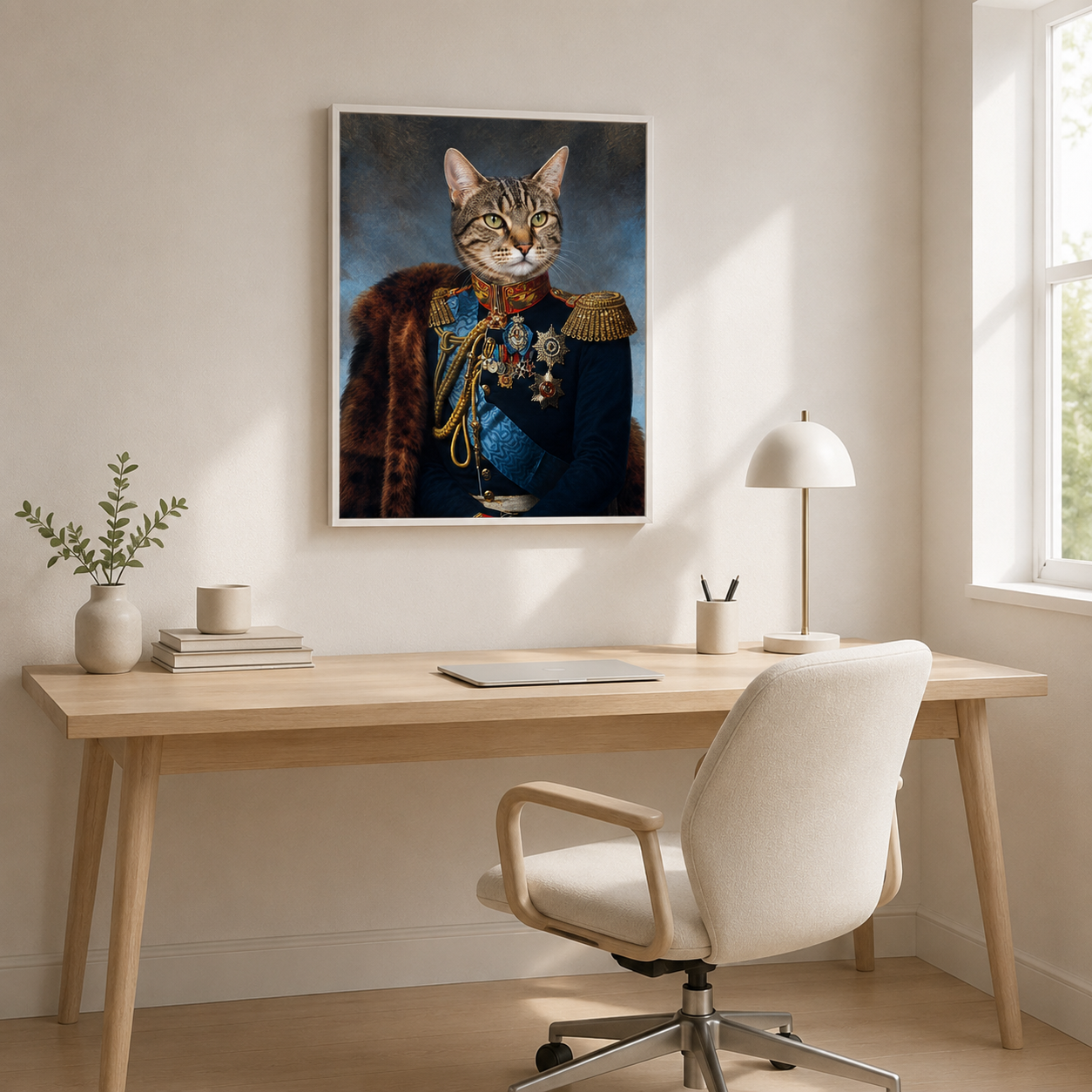 Custom Royal Commander Pet Portrait Canvas Aura Canvas