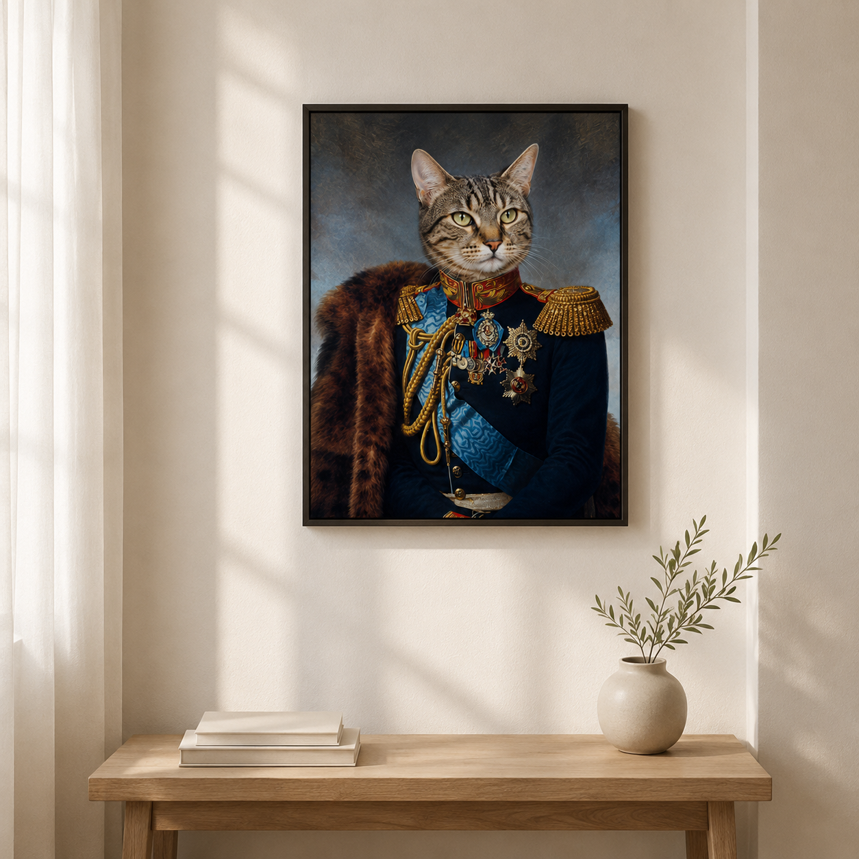 Custom Royal Commander Pet Portrait Canvas Aura Canvas