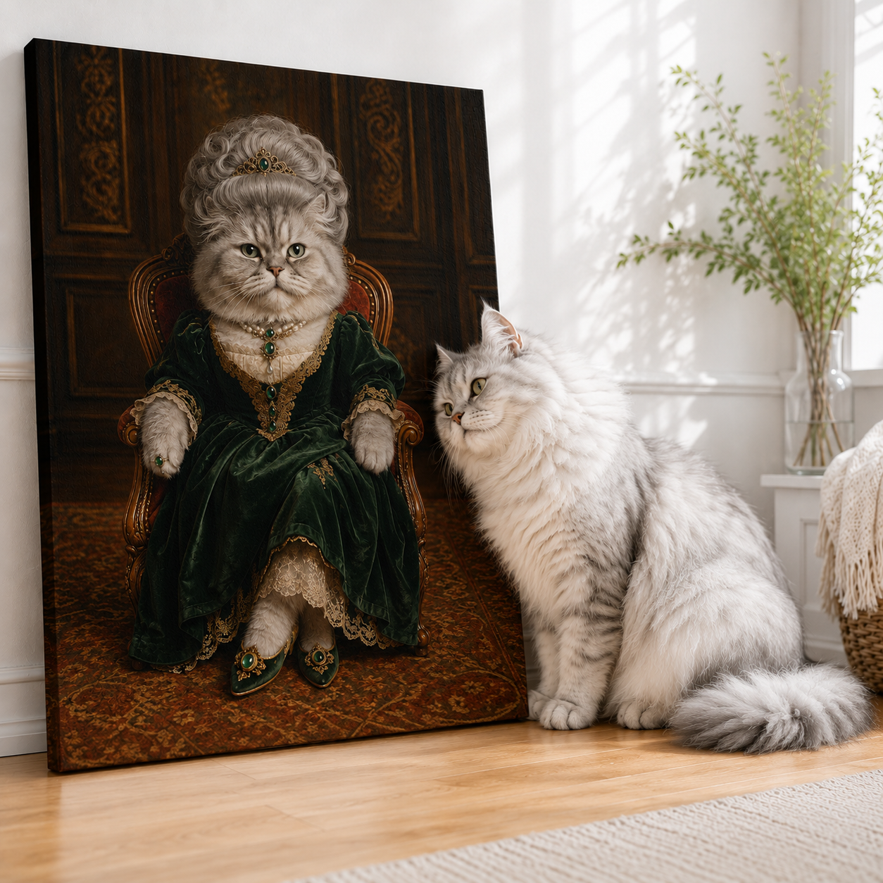 Custom Royal Queen Pet Portrait Canvas Aura Canvas