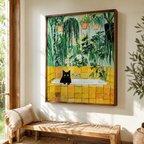 Black Cat Bathtub Canvas Wall Art Aura Canvas