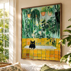 Black Cat Bathtub Canvas Wall Art Aura Canvas