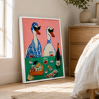 Funny Duck Wine Canvas Wall Art Aura Canvas