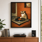 DJ Cat Canvas Wall Art Aura Canvas