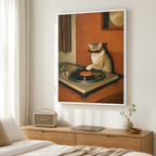 DJ Cat Canvas Wall Art Aura Canvas