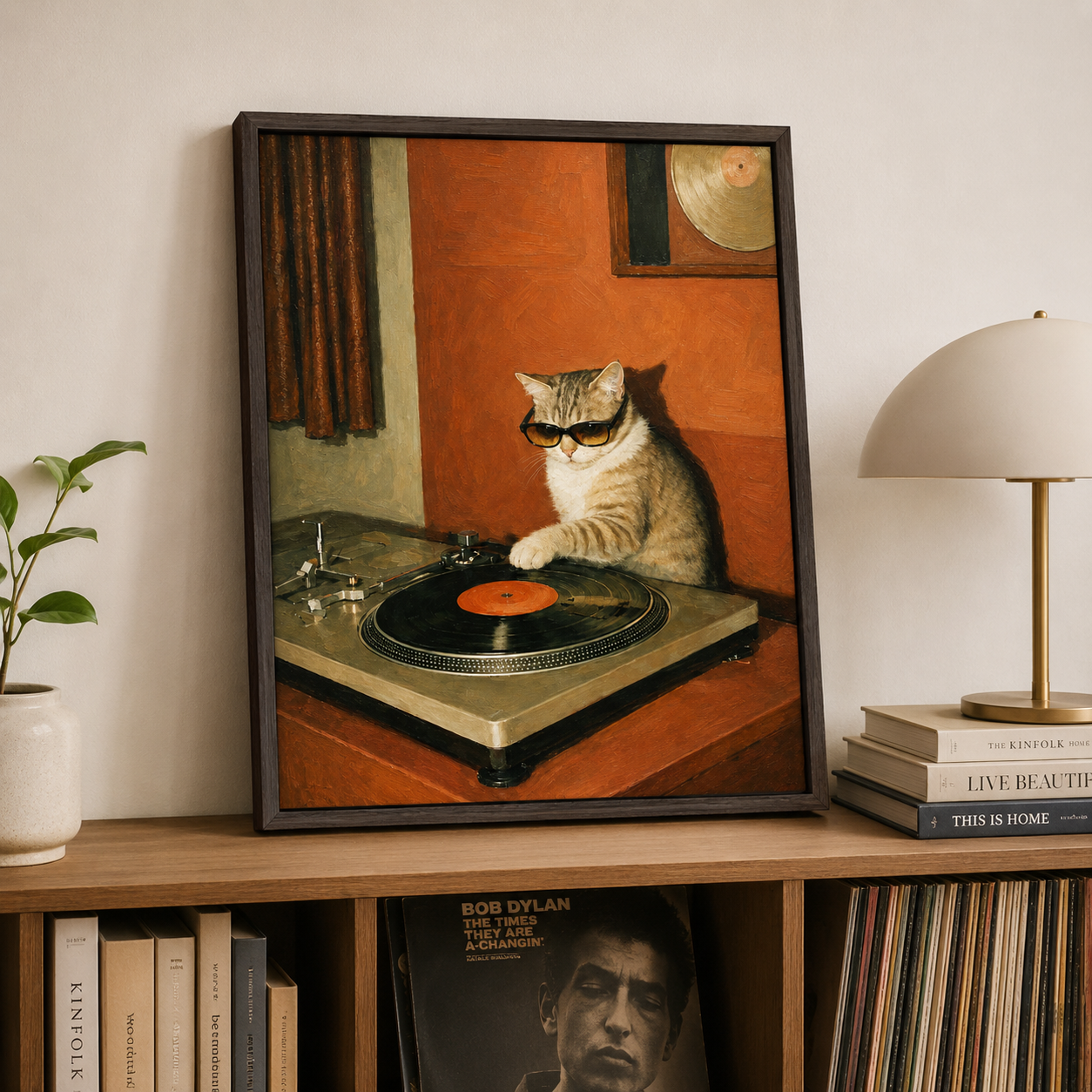 DJ Cat Canvas Wall Art Aura Canvas