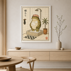 Funny Frog Shower Canvas Wall Art Aura Canvas