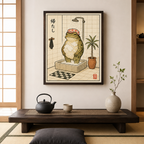 Funny Frog Shower Canvas Wall Art Aura Canvas