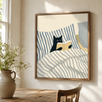 Black Cat Reading in Bed Canvas Wall Art Aura Canvas