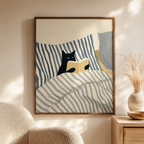 Black Cat Reading in Bed Canvas Wall Art Aura Canvas