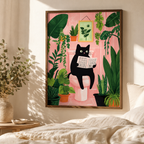 Black Cat Bathroom Canvas Wall Art Aura Canvas