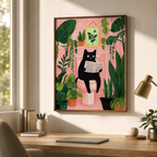 Black Cat Bathroom Canvas Wall Art Aura Canvas
