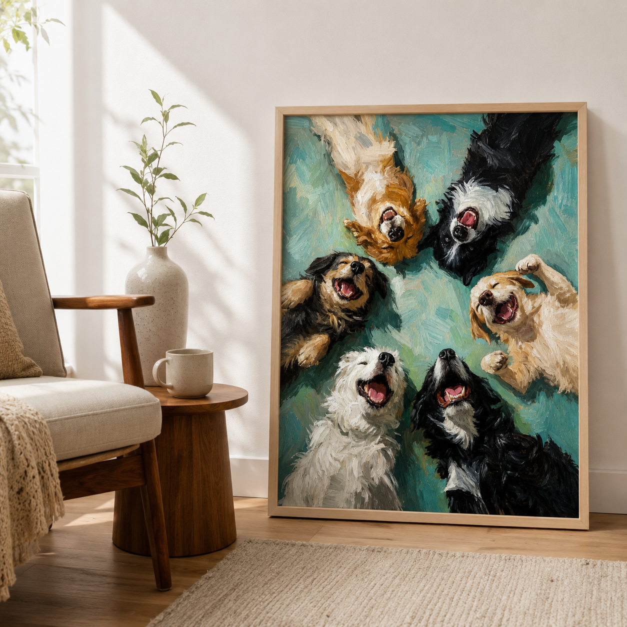 Happy Dogs Canvas Wall Art Aura Canvas