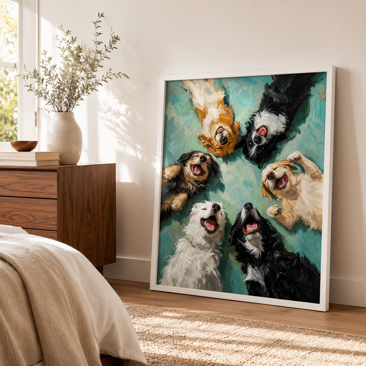 Happy Dogs Canvas Wall Art Aura Canvas