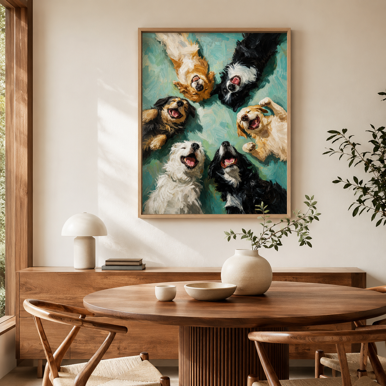 Happy Dogs Canvas Wall Art Aura Canvas