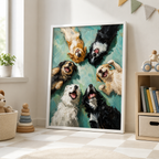 Happy Dogs Canvas Wall Art Aura Canvas