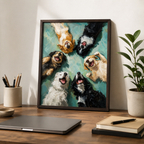 Happy Dogs Canvas Wall Art Aura Canvas