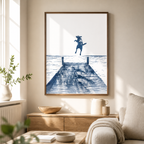 Blue Dog Lake Dock Canvas Wall Art Aura Canvas