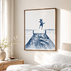 Blue Dog Lake Dock Canvas Wall Art Aura Canvas