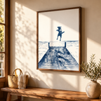 Blue Dog Lake Dock Canvas Wall Art Aura Canvas