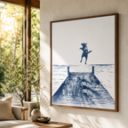 Blue Dog Lake Dock Canvas Wall Art Aura Canvas