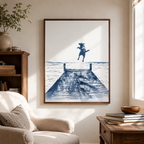 Blue Dog Lake Dock Canvas Wall Art Aura Canvas