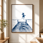 Blue Dog Lake Dock Canvas Wall Art Aura Canvas