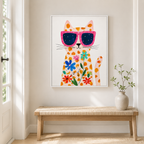 Flower Cat Canvas Wall Art Aura Canvas