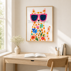 Flower Cat Canvas Wall Art Aura Canvas