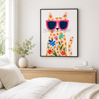 Flower Cat Canvas Wall Art Aura Canvas