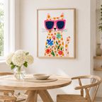 Flower Cat Canvas Wall Art Aura Canvas