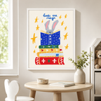 Books Are Magic Bunny Canvas Wall Art Aura Canvas
