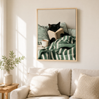 Reading Cat Canvas Wall Art Aura Canvas