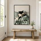 Reading Cat Canvas Wall Art Aura Canvas