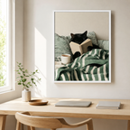 Reading Cat Canvas Wall Art Aura Canvas